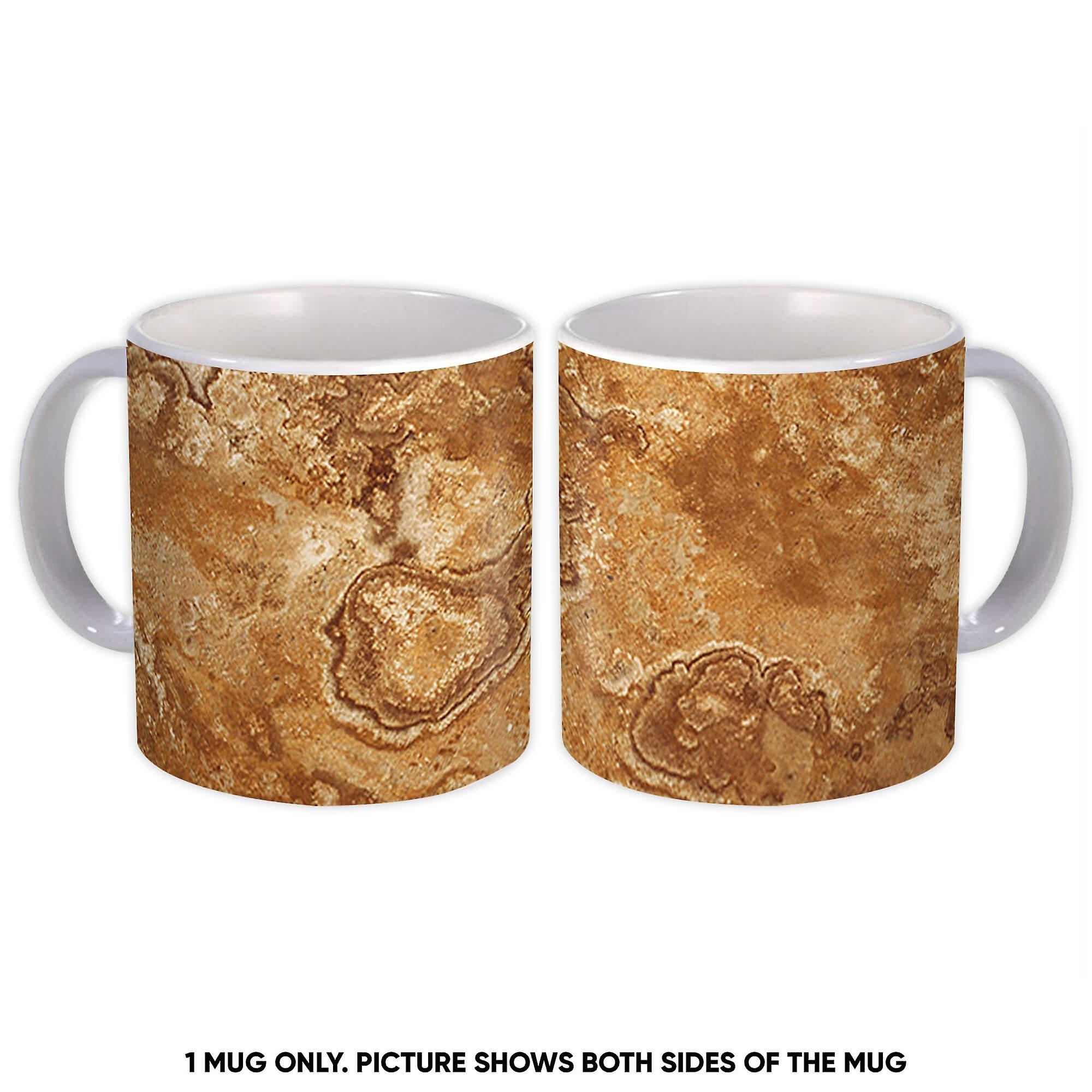 Gift Mug: Marble Texture Print Natural