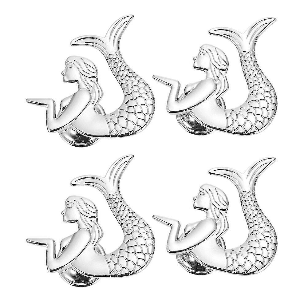 4pcs Cabinet Pull Handles Mermaid Shape Drawer Knobs Creative Cupboard Knobs