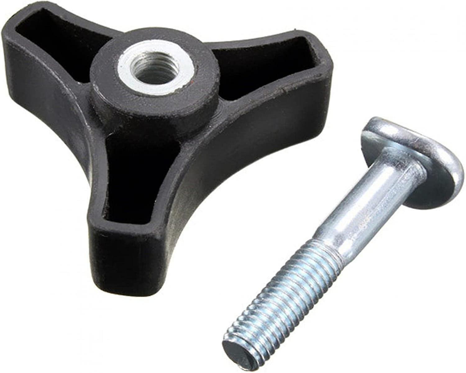 Triangular Handle Knob Nut For Lawn Mower, Plastic Handle Bolt Replacement Part Nut Screw (black) (1