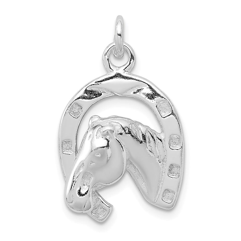 925スターリングシルバーポリッシュホースペンダントネックレス-女性用ペンダント