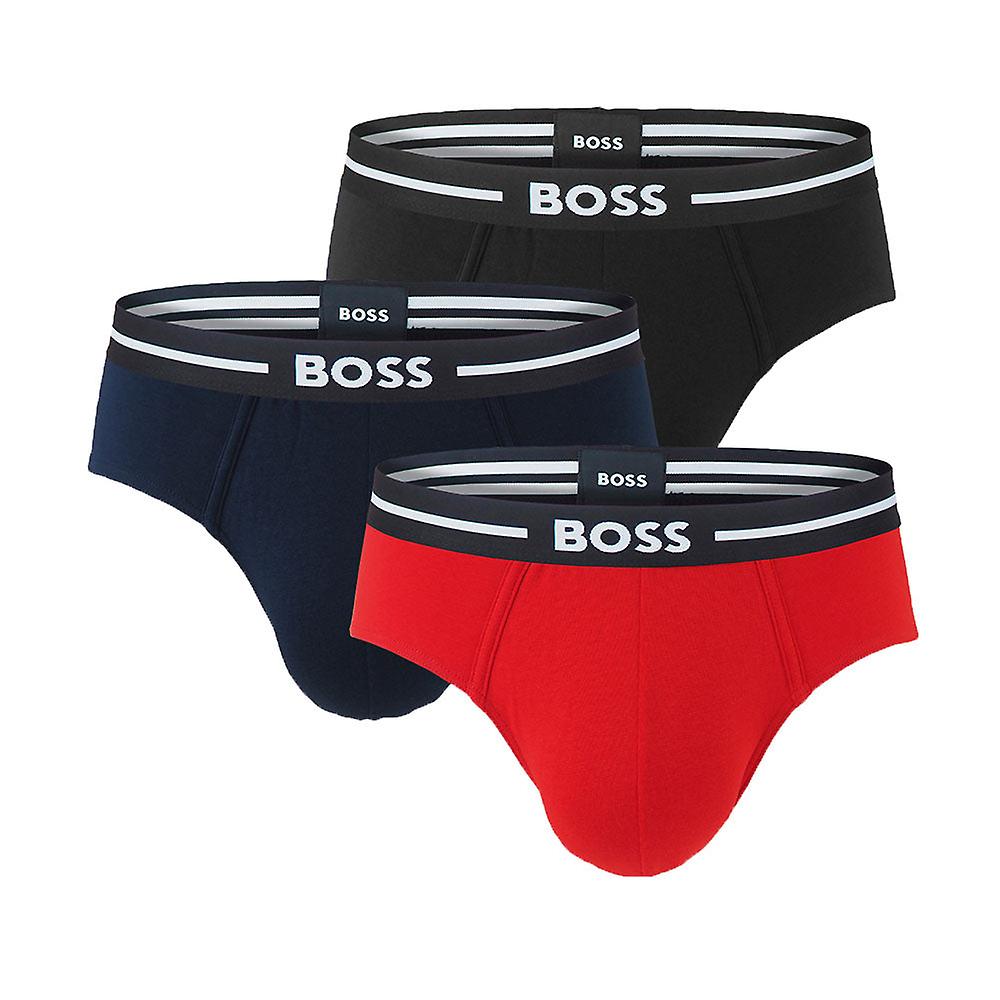 Boss Men's - 3 Pack Stretch Cotton Briefs - Red/black/navy