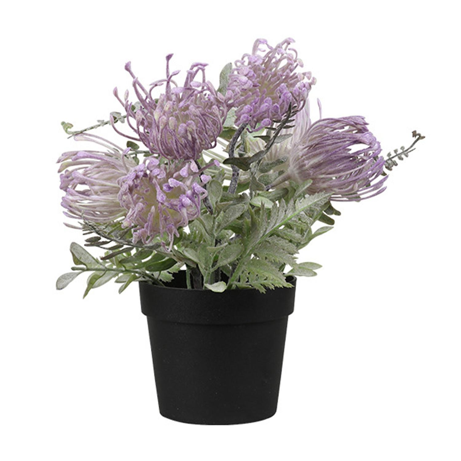 1PcArtificial Potted Plant Smooth Edge Plastic Delicately Cut Simulation Flower for Office