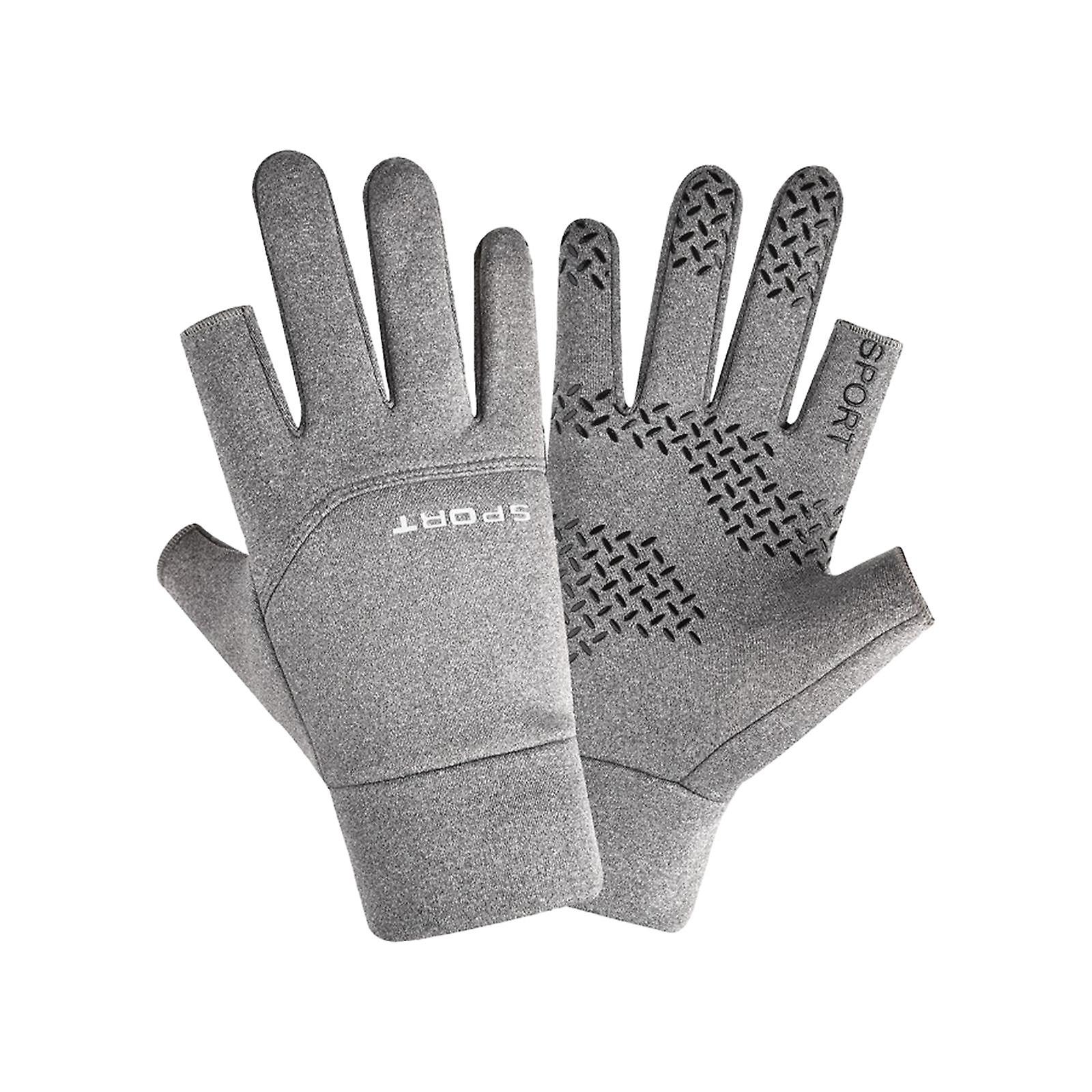 גברים כפפות חורף מסך מגע כפפות עמידות במים לעבודה נהיגה נשים M אפור הצג 2 אצבעות