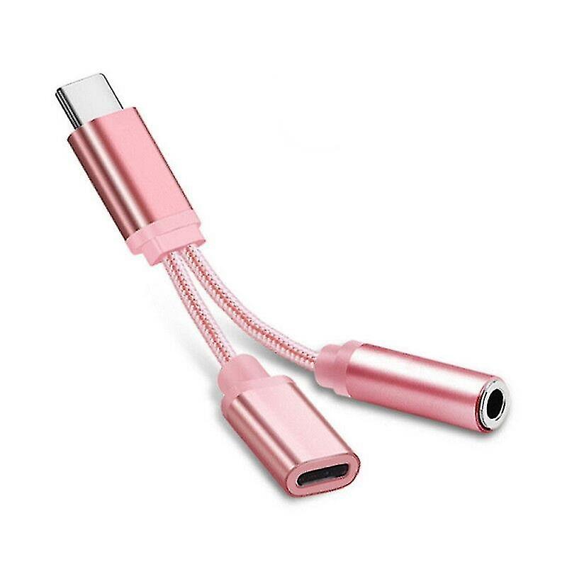 2 In 1 Type C Splitter For Charging Music Type C To 3.5mm Audio Aux Headphone