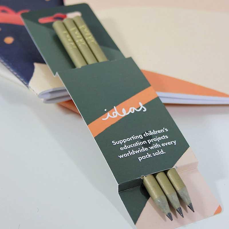 Gold Green Recycled Pencils - Ideas Sleeve