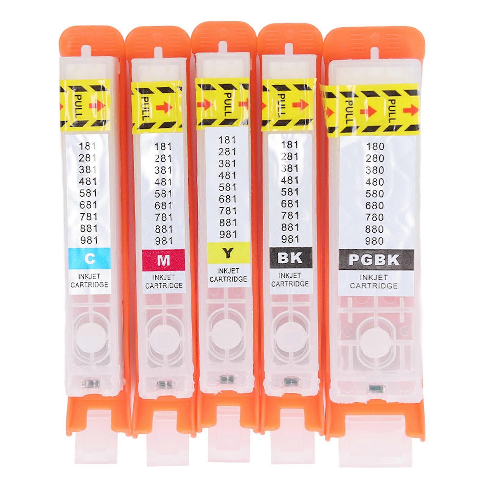 5Pcs Ink Cartridge PGBK BK C M Y Smoothly Operation Reusable Printer Ink Cartridge with Permanent Chip 480 481 