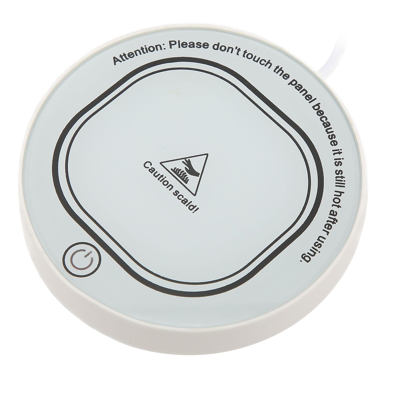 Cup Warmer Pad 11.4x11.4x2cm USB White Temp Control US Plug