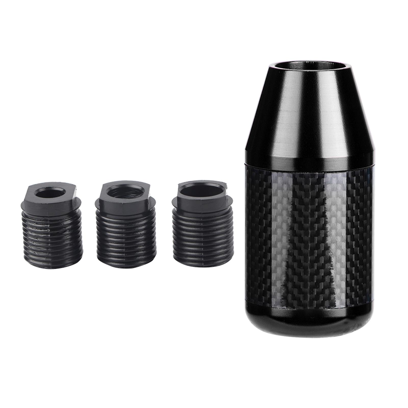 Universal Carbon Fiber Automatic Wave Stick Head Shift Knob Modification Accessory(Black)