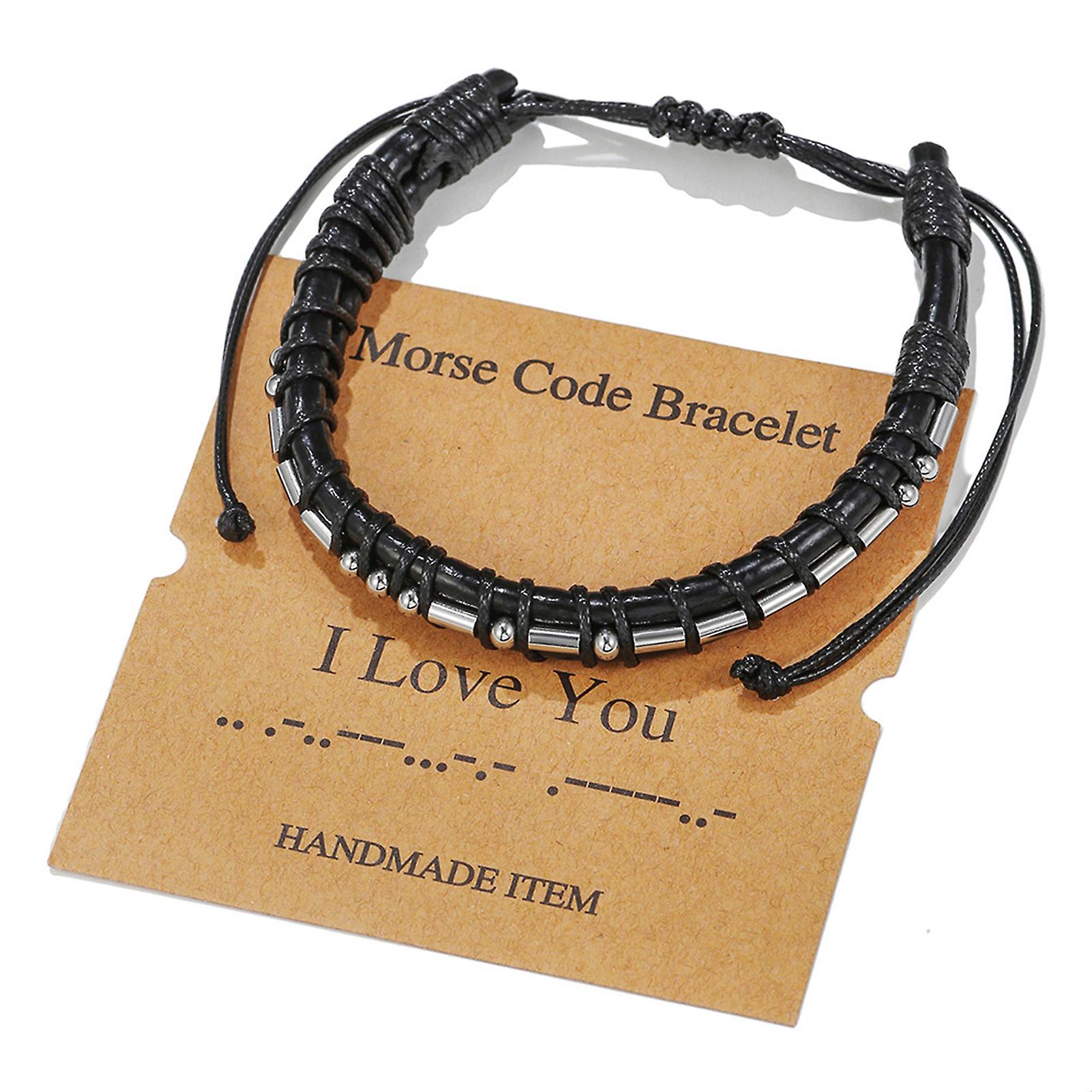 Morse Code Alphanumeric Couple Bracelet Adjustable Bracelets Morse Code String Bracelet Couple