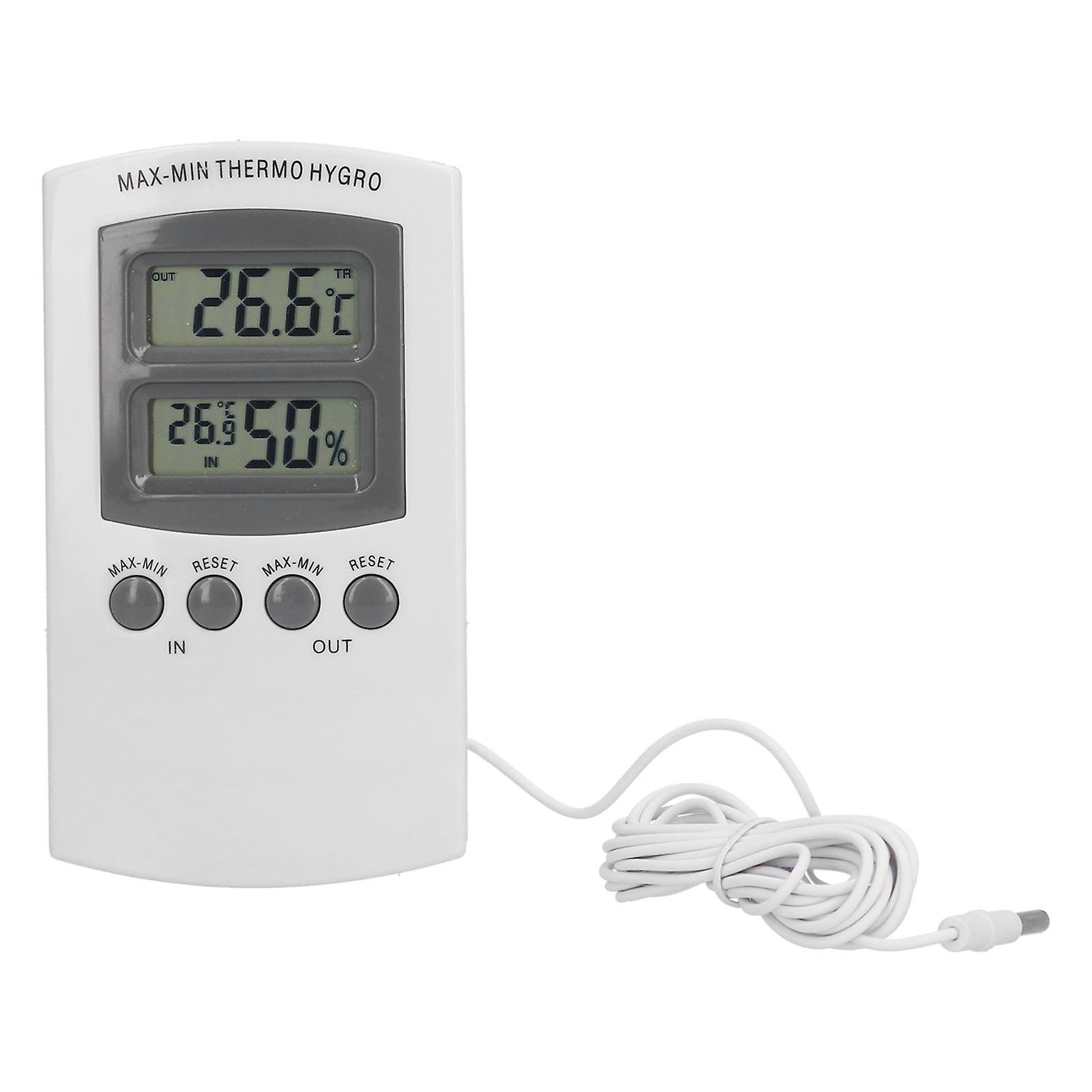LCD Temperature and Humidity Monitor, Wall-Mounted Wired Hygrometer for Flower Planting, for Home Greenhouse