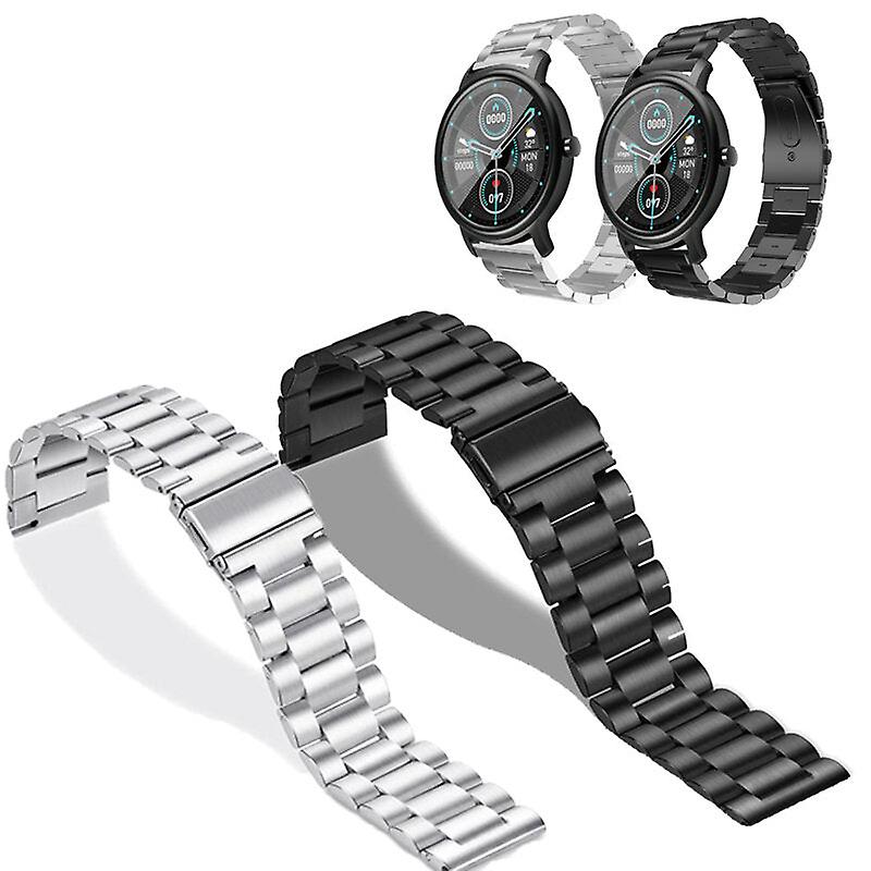 20Mm Universal Watch Brand Dual Snap Three Beads Solid Stainless Steel Watch Strap For Smart Watch