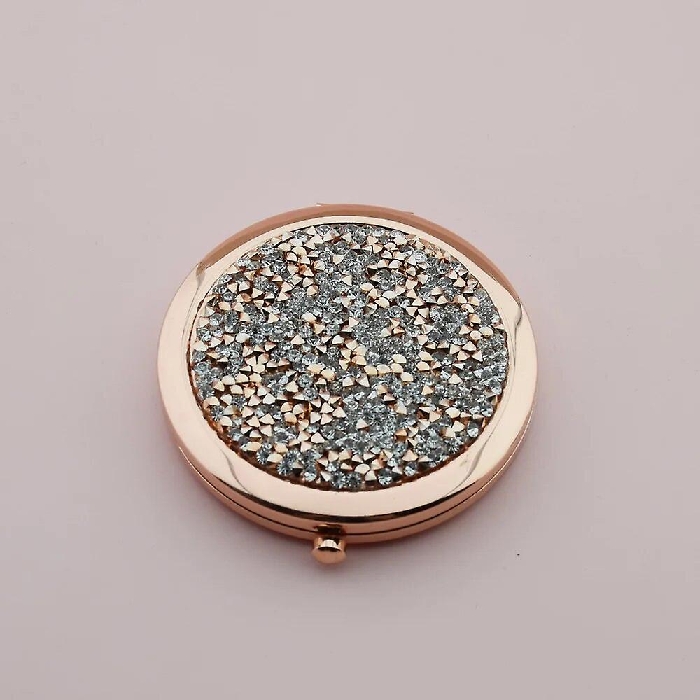 ピースミニメイクコンパクトダイヤモンドアウターフレームミラーポータブルサイドフォールディングメイクアップミラーレディースビンテージメイクアップミラーギフト~20315
