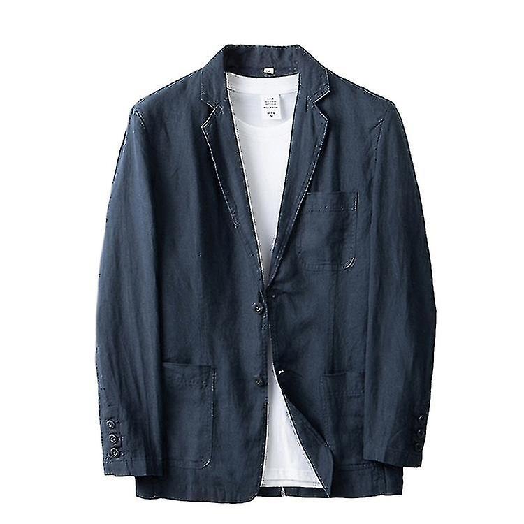 Men's Linen Blazer Lightweight Jacket Coat Two Button-xdd