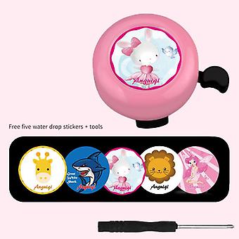 Veeki Classic Bicycle Bell Aluminum Loud Bicycle Bell Bicycle Accessories-Cartoon Children's Set Pink [Free 5 Crystal Stickers] + Tools (Two)