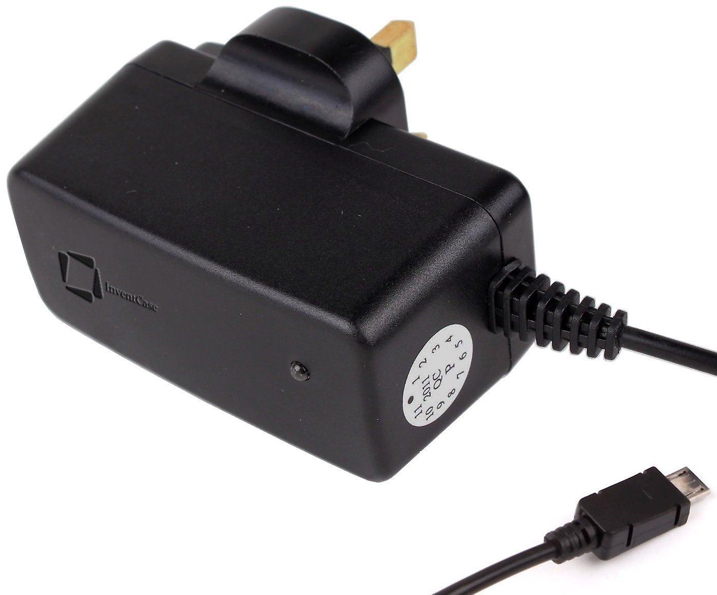 InventCase 1.5m Portable Travel 3 Pin Mains AC Wall Charger Power Adapter Plug for Microsoft Lumia 540 Dual SIM