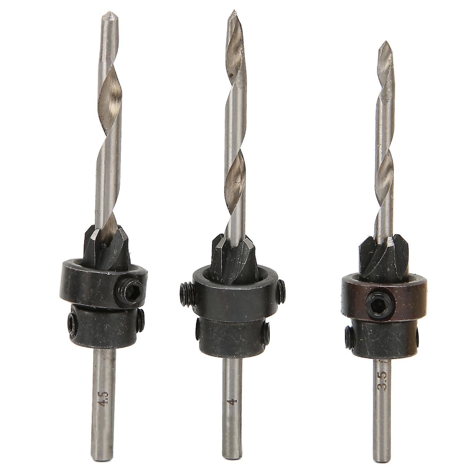 7Pcs Countersink Drill Bits Set Woodworking Drilling Tools Carpentry Reamer 1Pc Hex Wrench