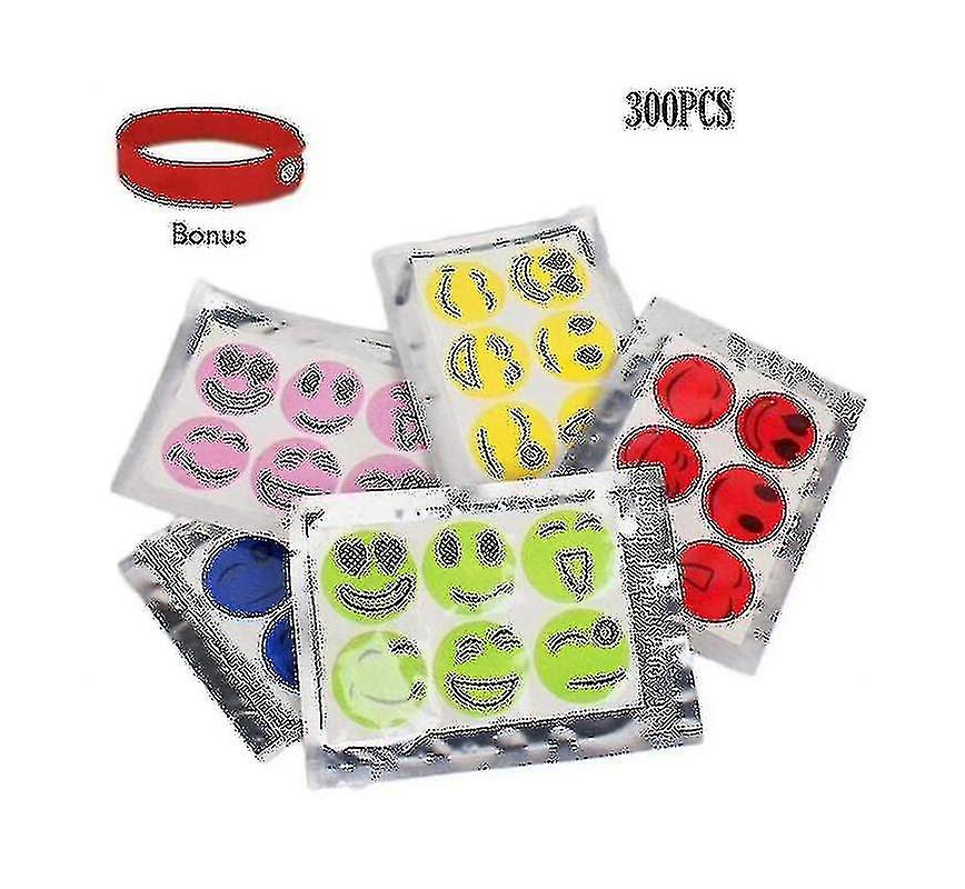 300pcs Smiley repelente repelente de insectos pegatinas