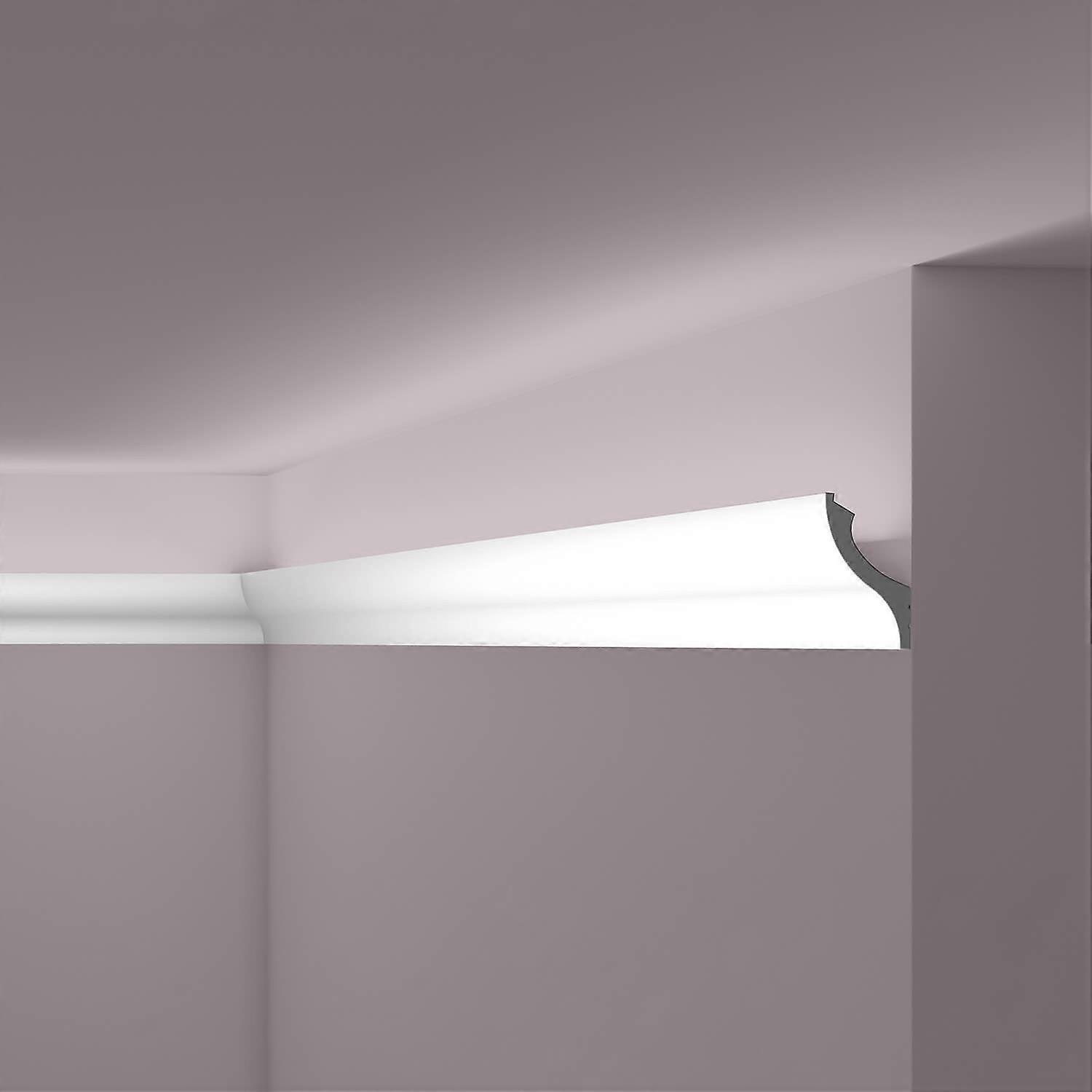 NMC 1 x Cornice moulding IL13 WALLSTYL 200 cm x 5,2 cm x 8 cm grey Extruded polystyrene (HDPS) pre-primed lightweight, sturdy, dimensionally stable, o