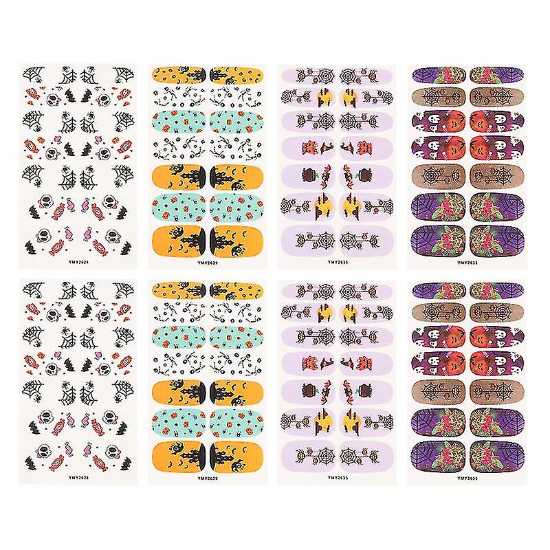 8pcs Printed Nail Wrap For Halloween Decorations