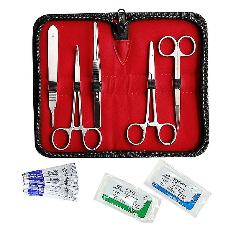 طقم خياطة ، أدوات تدريب من الفولاذ المقاوم للصدأ مع شفرات مشرط للطبيب البيطري والبيولوجيا و La