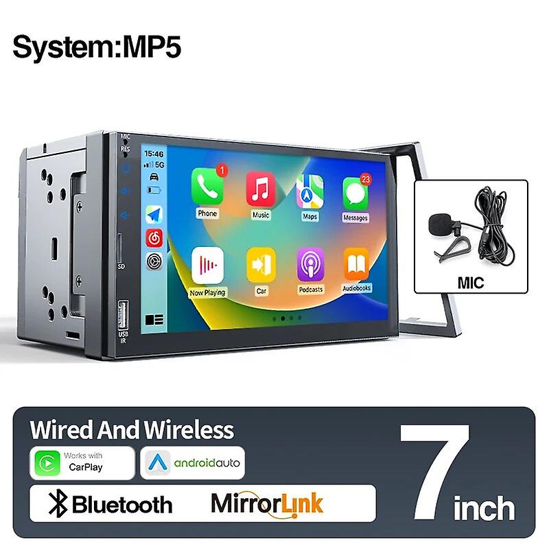 2din Wireless Carplay Android Auto Mirrorlink Car Radio Autoradio Multimedia Player Mp5 Audio Bluetooth Fm Head Unit