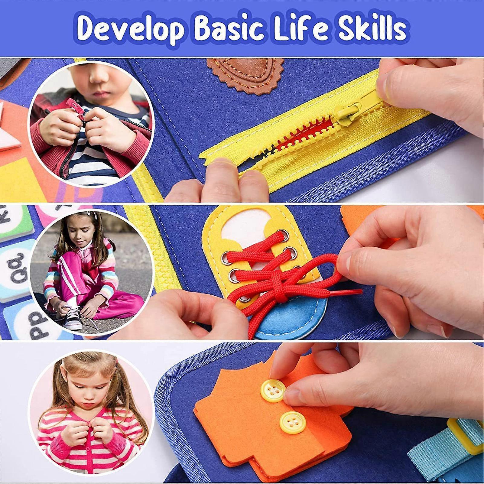 Toddler Activity Board Hand Eye Coordination Soft Felt Sensory Learning Activity Board for Nursery School