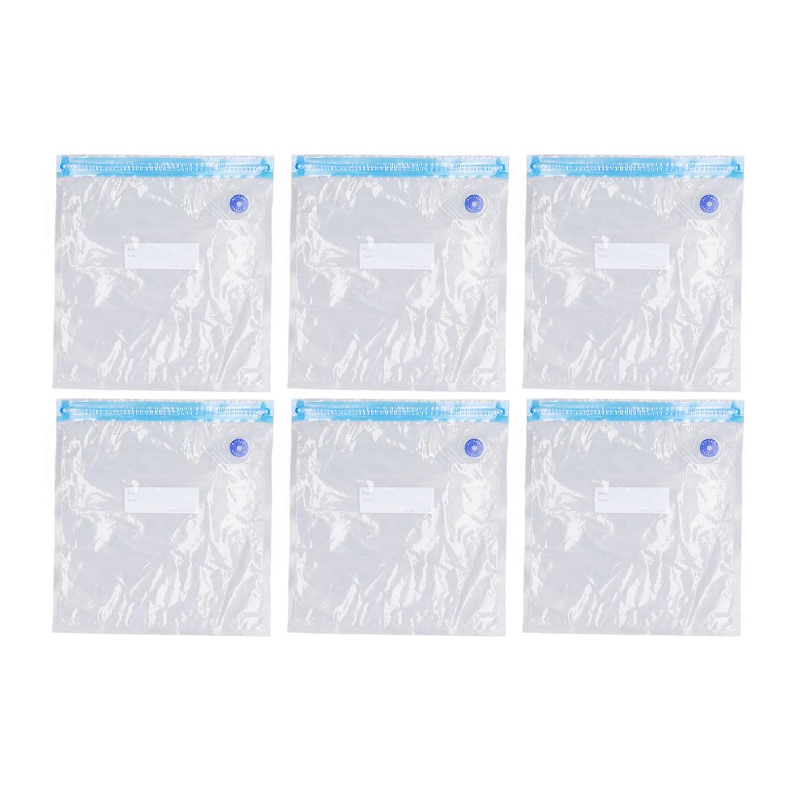 6 قطع فراغ حقيبة تخزين توفير مساحة جيدة ختم شفاف قابل لإعادة الاستخدام فراغ السدادة أكياس للملابس الغذائية 22x21cm / 8.7x8.3in