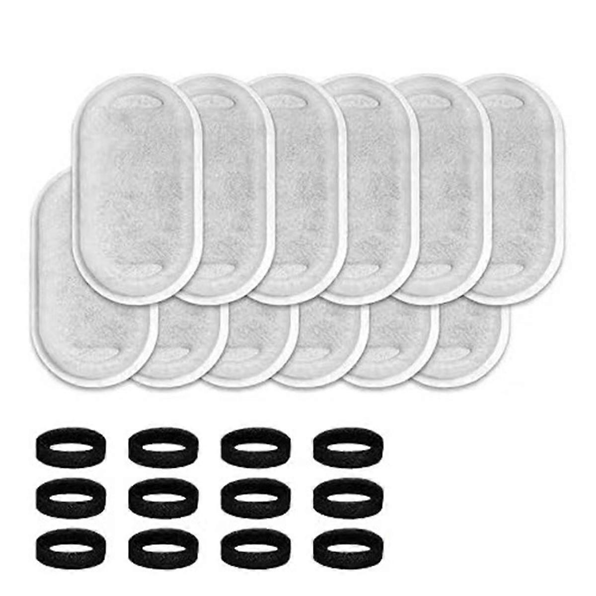 24PCS Élément de filtres de fontaine à eau de remplacement pour fontaine à eau en acier inoxydable Filtres à éponges de charbon actif
