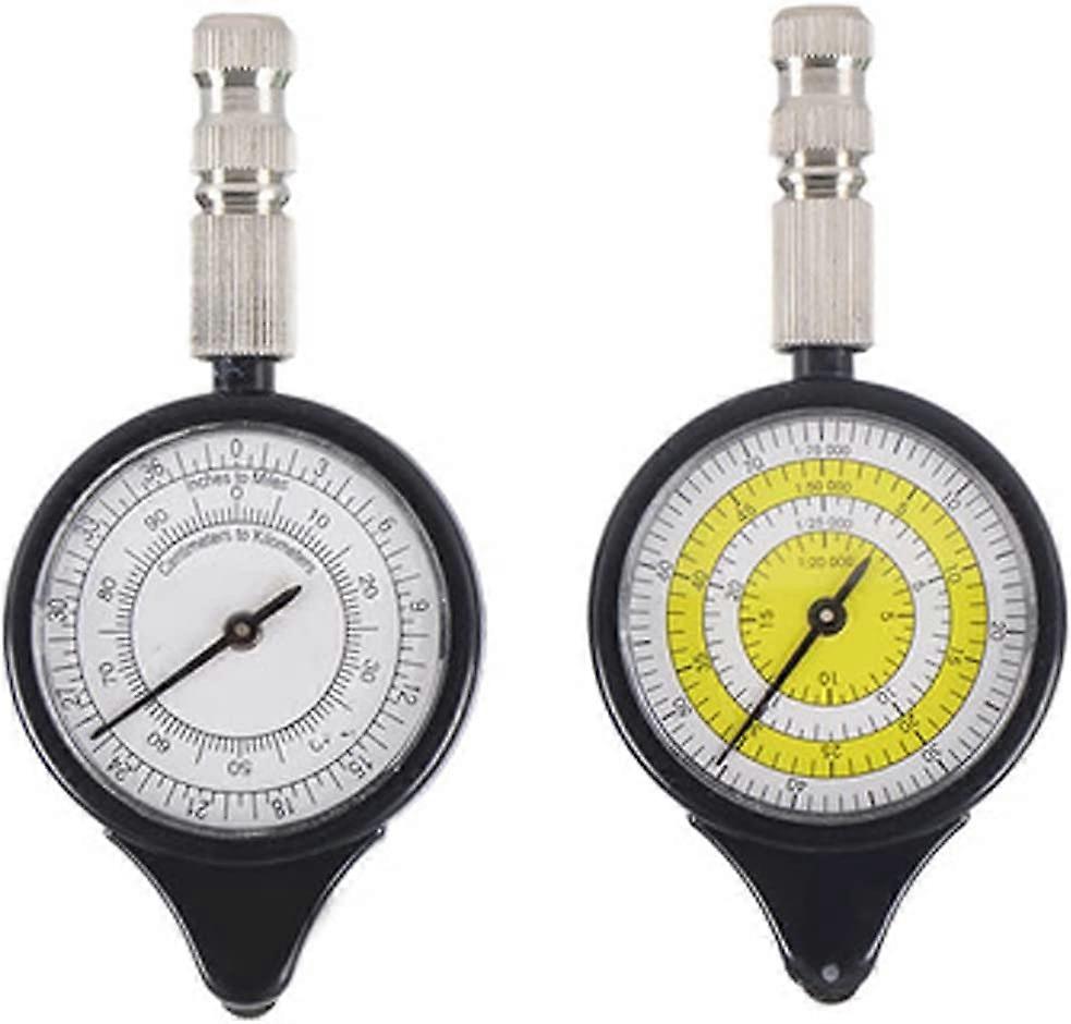 2 Pcs Map Rangefinder Odometer Multifunction Compass Device, Hiking Camping Compass for Outdoor Survival