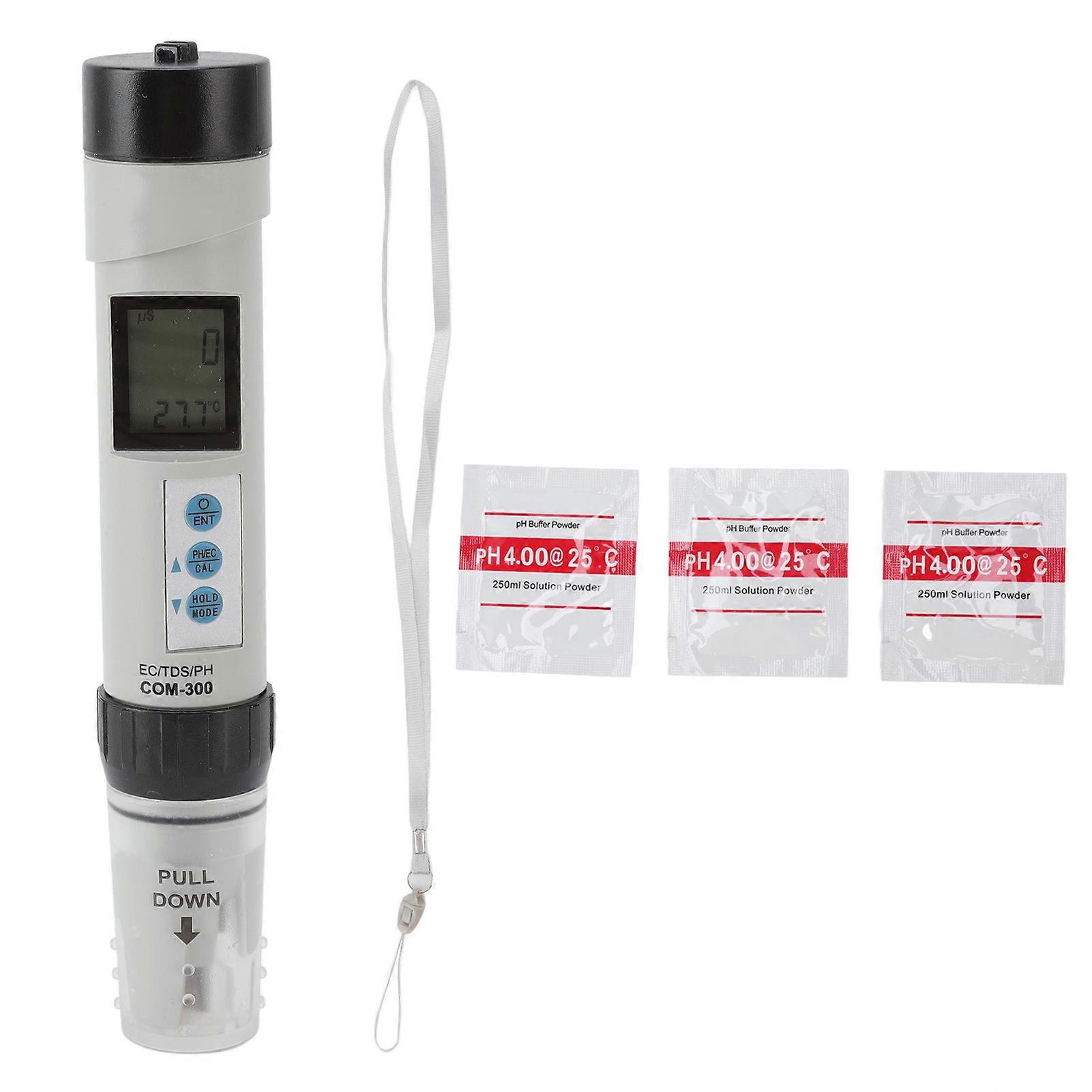 4 in 1 Water Quality Test Pen High Accuracy PH TDS EC Temperature Water Tester with ATC Calibration Detection Powder NO.4376
