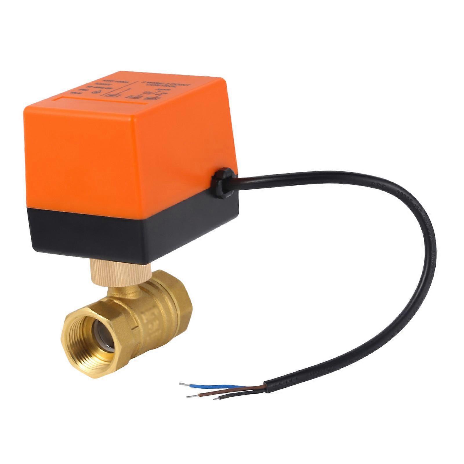 2 Way 3 Wire Brass Motorized Ball Valve Electrical Valve for Air Conditioner DN15
