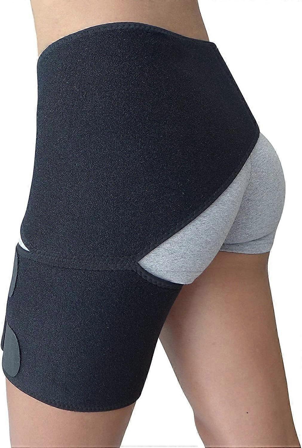 Hip Brace - Thigh Hamstring Sciatica Pain Relief Brace - Compression Support Wrap for Hip Flexor Size