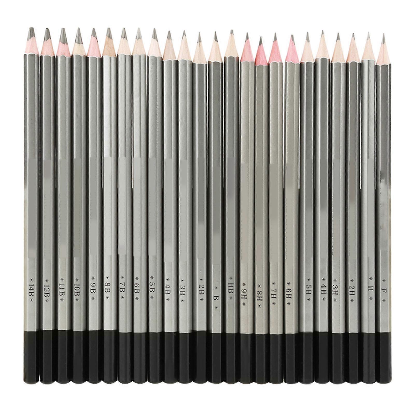 24 Stück Skizze Kunst Graphit-Zeichenstift NOn giftiger farbiger Farbstift 9H-14B