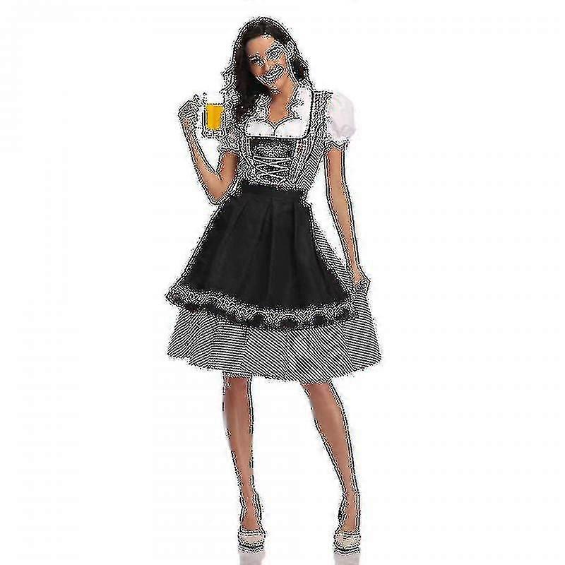 عالية الجودة الألمانية التقليدية منقوشة Dirndl اللباس مهرجان أكتوبر زي الزي للنساء البالغات هالوين يتوهم حزب A