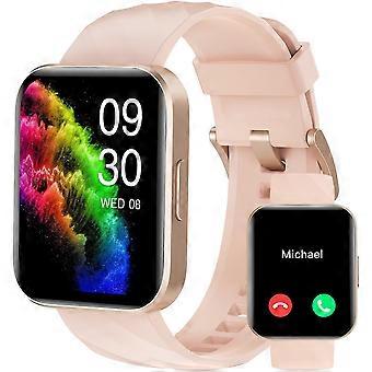 Slim horloge voor dames en heren (oproepen beantwoorden/maken) Compatibel met iPhone / Android-telefoons, 1,8 inch HD-scherm Fitness Tracker Hartslagmeter 100 Spo