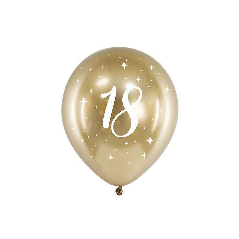 Gold 18th Birthday Balloons | Age Party Venue Decoration Milestone Backdrop x 6