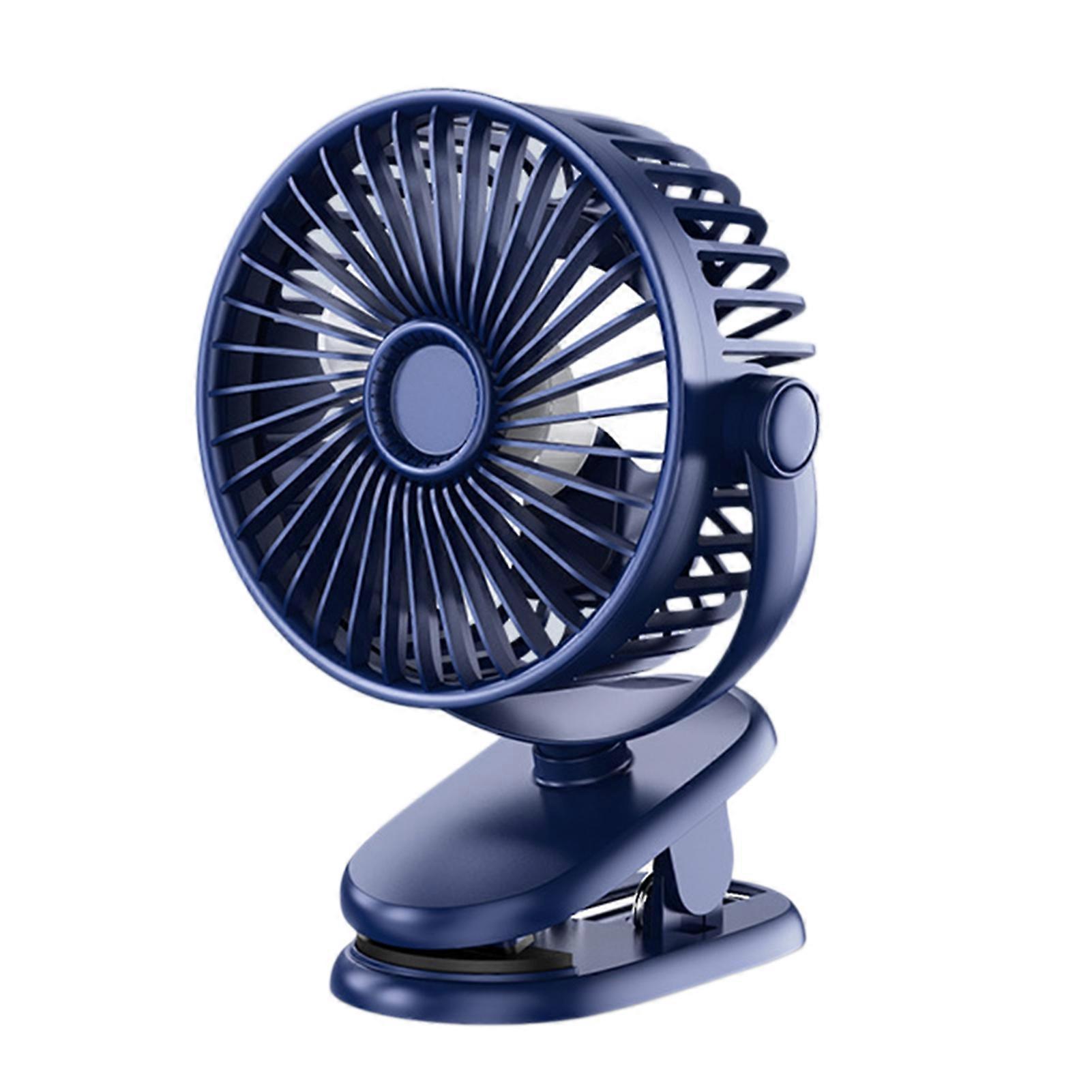 Mini Clip Fan No Noise USB Rechargeable Strong Wind 360 Degree Rotation Wide Angle 3D Spiral Turbine Fan Blade Three Gear Adjustment Portable Cooling 