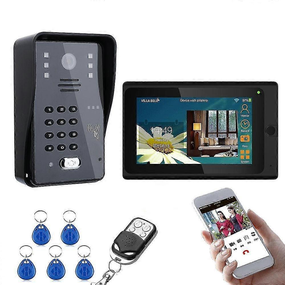 Wired Wireless Wifi Rfid Password Video Door Phone / Bell Intercom Entry System