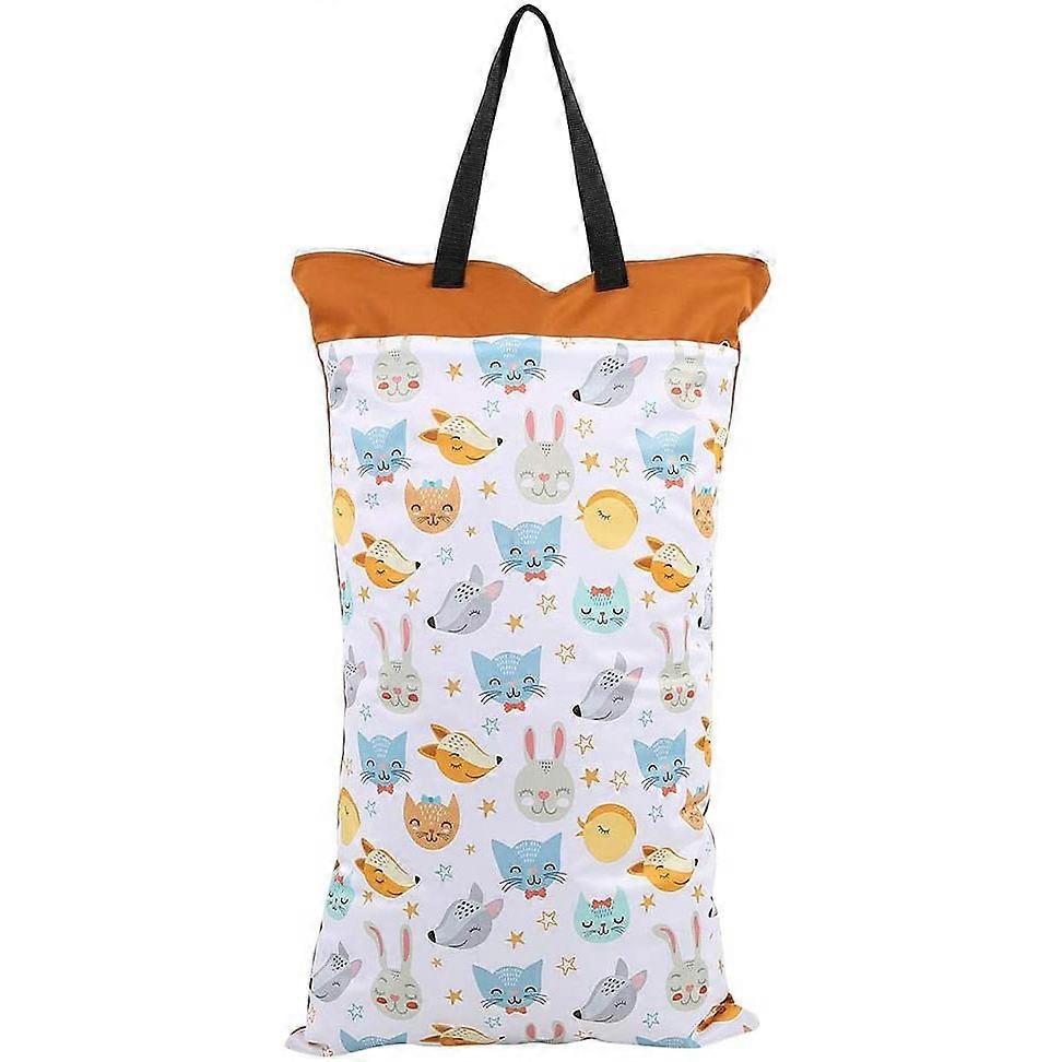 Hanging Wet Dry Cloth Diaper Bag, Large Capacity Diaper Storage Bag with Handleorange