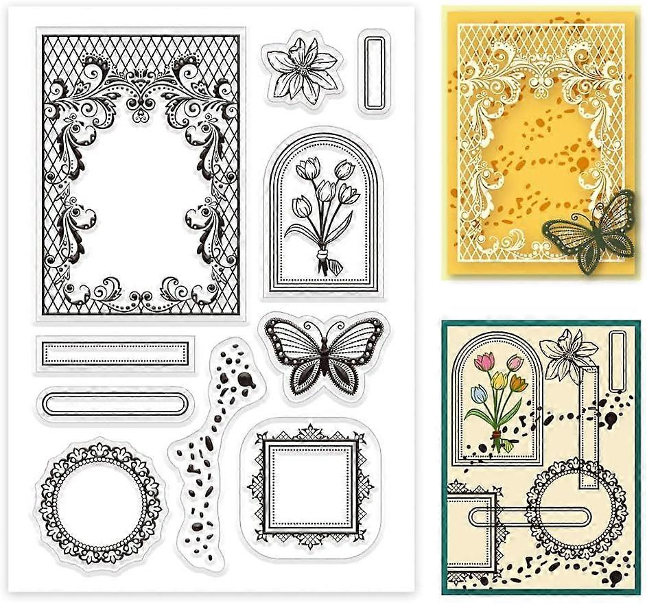 1Sheet Frame Silicone Clear Stamp Seals