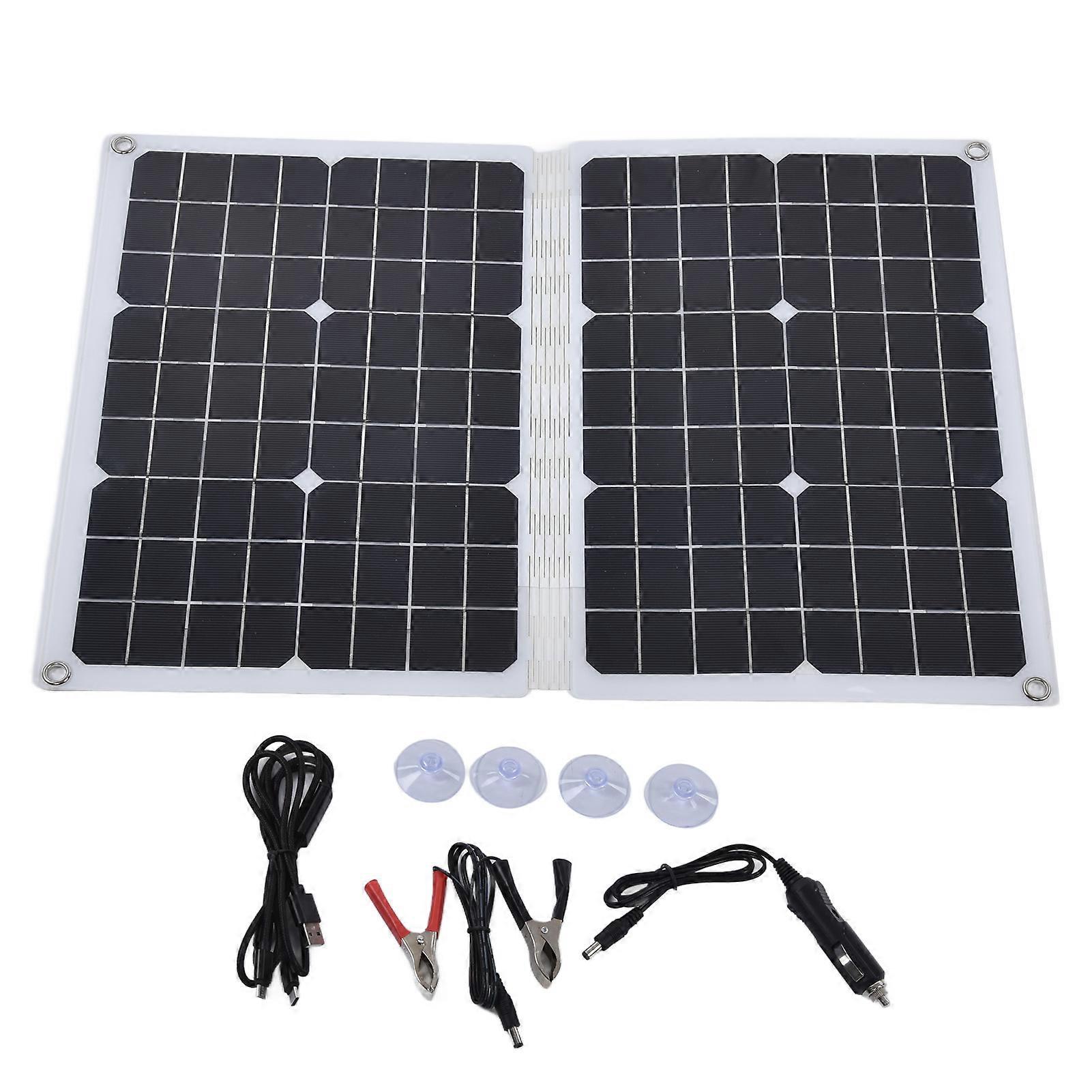 40W 18V Solar Charging Panel High Efficiency Foldable Flexible Solar Charger with USB Cable
