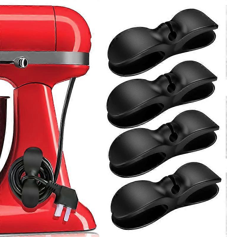 4 Pack Black Appliance Cord Organizer, Cord Wrapped, Cord Keeper