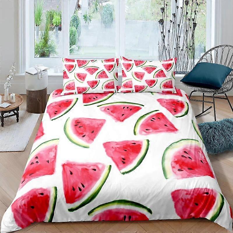 c841 Mignon Axolotl Housse de couette Ensemble de couverture de couette Cartoon Pastèque Salamandre Ensemble de literie Kawaii Ocean Sealife Housse confortable pour filles Twin Size uu841