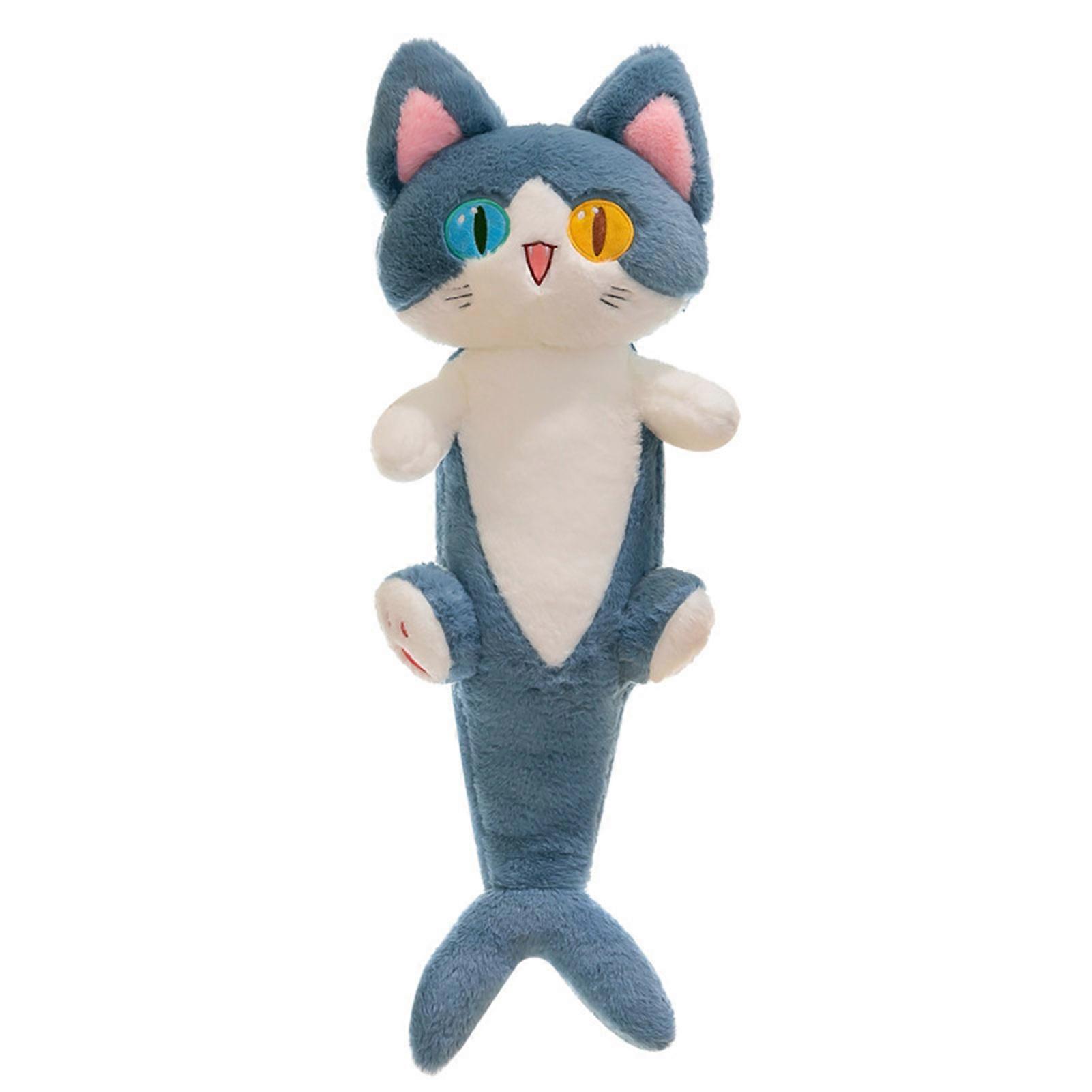 Shark Plush Toy Stuffed Pillow Cat Head Shark Body Soft Sleeping Pillow for Adults Kids Boys and Girls