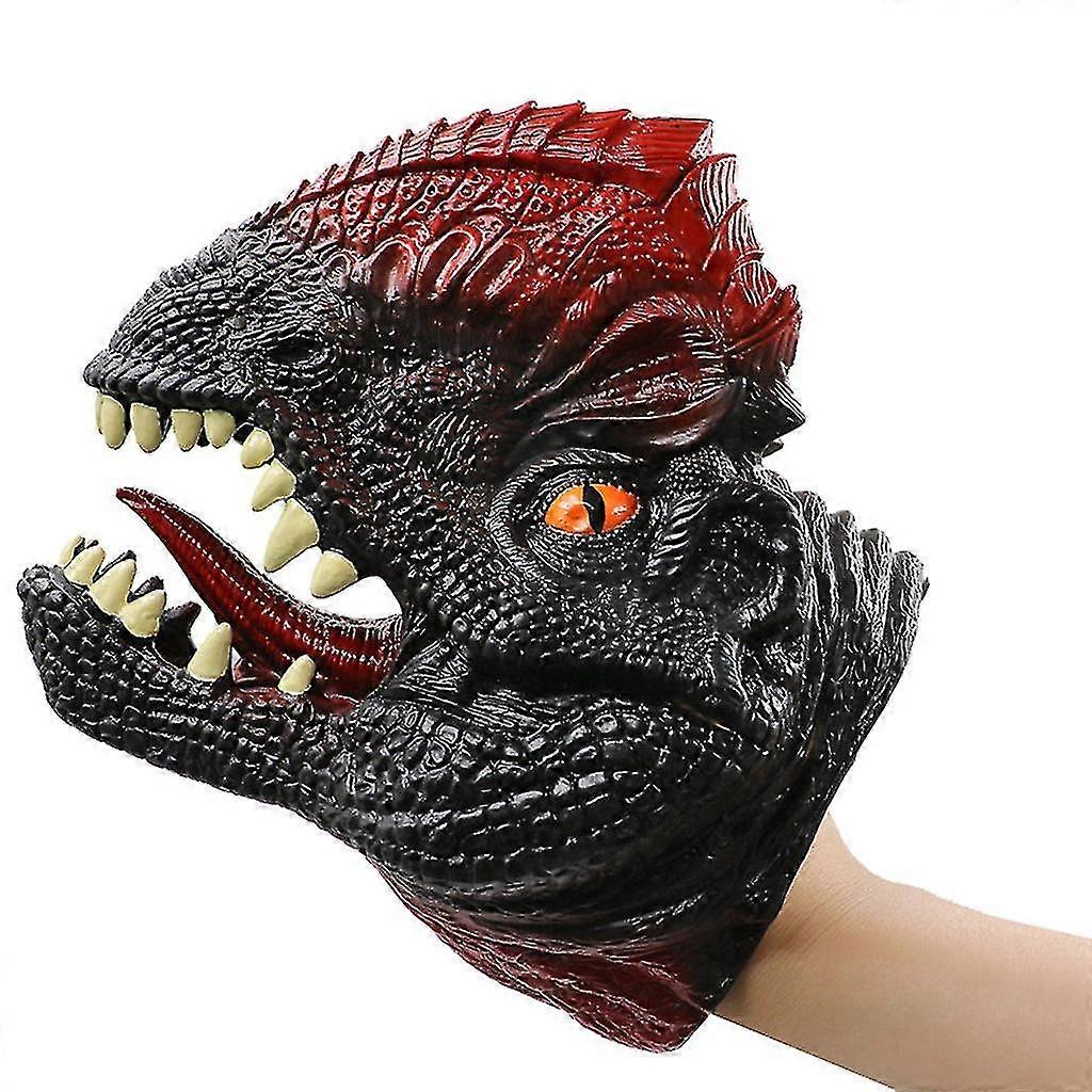 Soft Rubber Dinosaur Figures Animal Glove Velociraptor Puppets Gift( Color : Cockscomb )