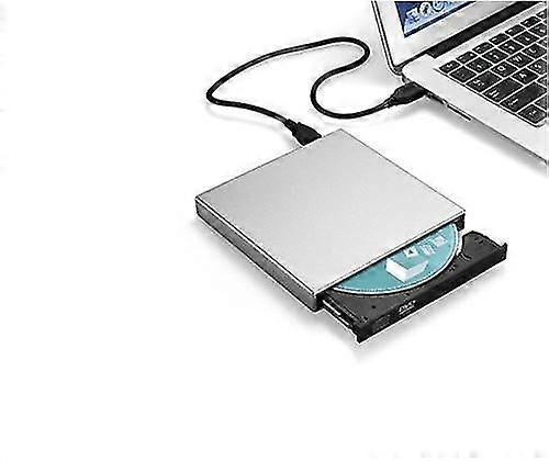 Usb Cd-dvd-rw Reader / Writer For Lenovo Pc External Portable Connection (silver)