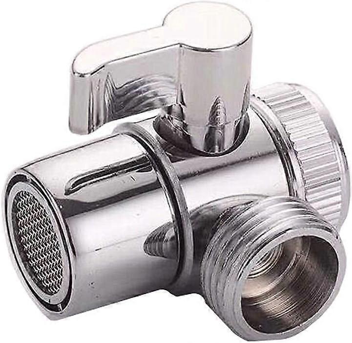 The size of the top connected to the faucet nozzle is 22mm, and the side outlet is G1/2"20mm.T-Adapter Valve Alloy Shower Diverter Valve 3 Way Diverte