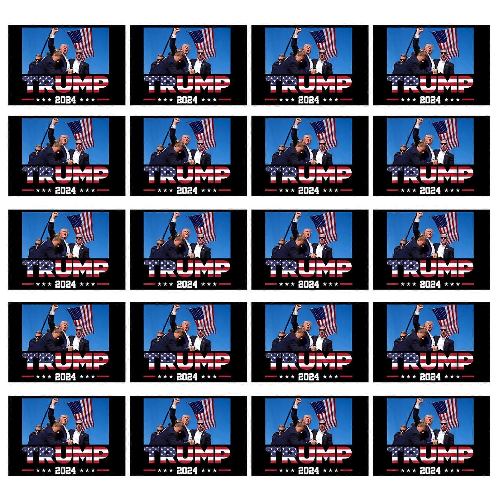 20 Sheets Trump Fight Sticker Waterproof Self-adhesive Easy Application Glossy Finish Cars Laptops Walls Decals