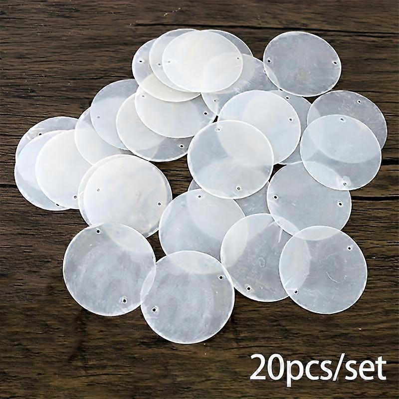 20/30Pcs Light Decoration Round Pieces Indonesian Seashells Wind Chime Seashells