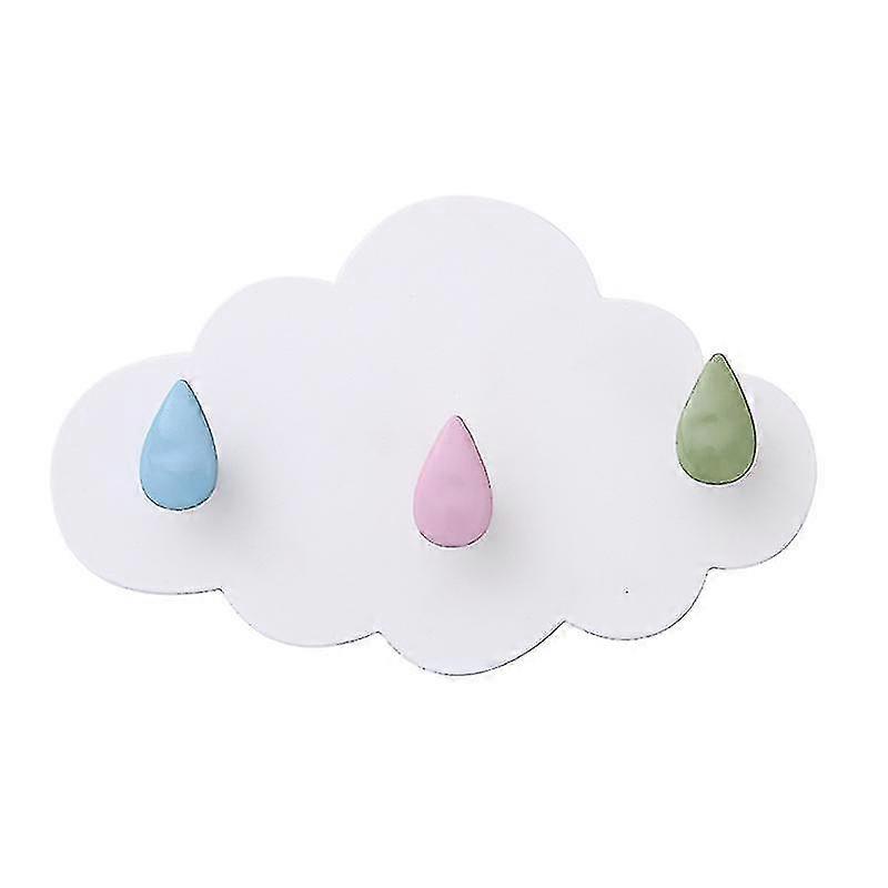 Multifunctional Cloud Wall Hook, Adorable Self-adhesive Coat Hook (2 Pieces, White)